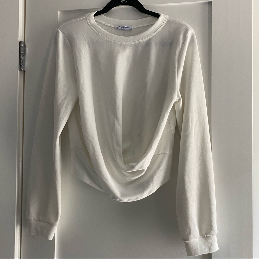 ZARA Women’s White Twist-Front Sweater